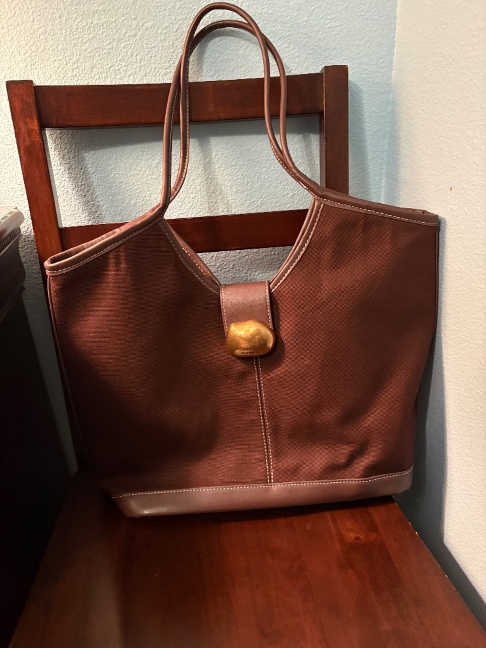 A canvas and leather Bproudd tote bag by Steve Madden